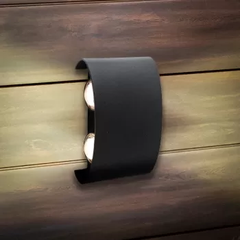 Fantas Aplica LED de Exterior si Interior, 4 Surse x 1W, IP65, Metalic, Negru, 3000K