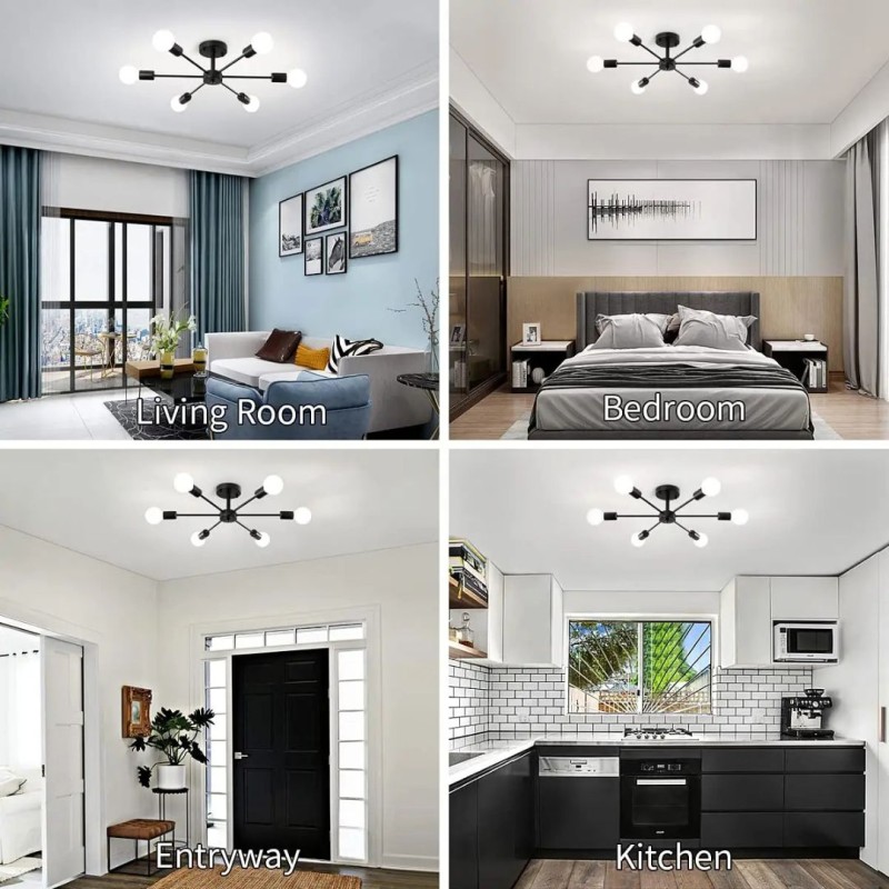 Lustra Mikkos 6XE27 Negru