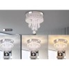 Candelabru LED Alberico Rotund, 20W, Lumina Rece/Calda/Neutra, Cristal, Crom Lucios