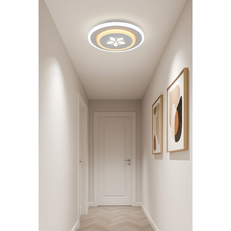Lustra LED GUARELLA, 30W, Rotunda, lumina Rece/Calda/Neutra, Alb