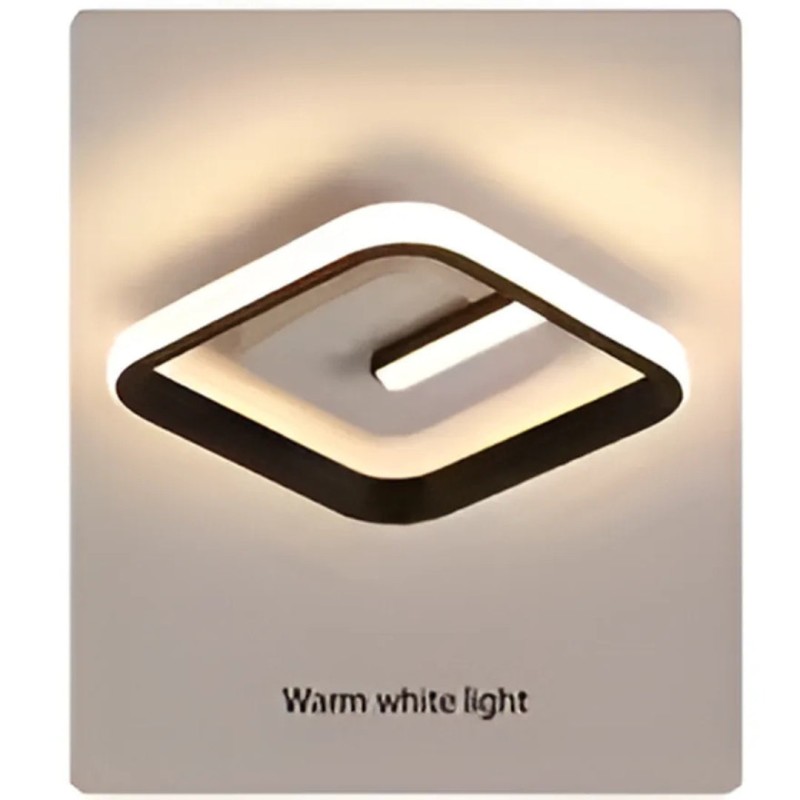 Lustra LED VICTORIA 16W, Patrata, lumina Rece/Calda/Neutra, Negru Alb