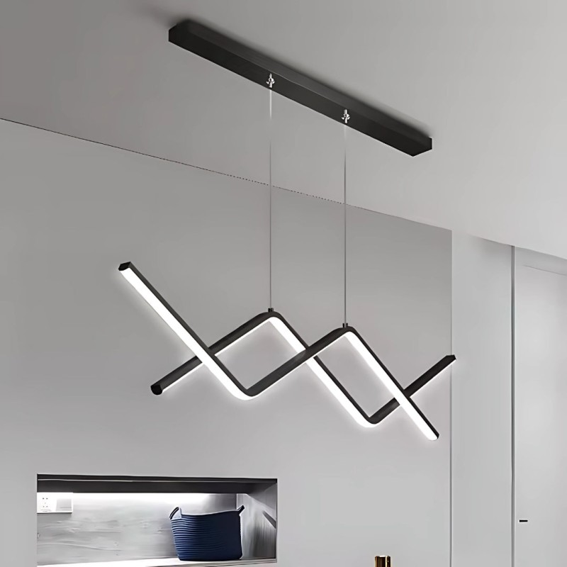 Lustra LED suspendata cu telecomanda NANCY 72W, lumina Rece/Calda/Neutra, Dimabila, Negru, Inaltime Reglabila