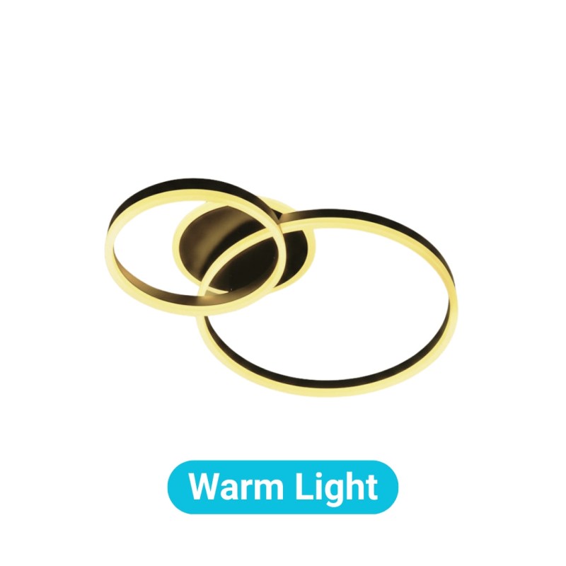 Lustra LED cu telecomanda ELISABETH 72W, 2 Cercuri, lumina Rece/Calda/Neutra, Dimabila, Negru