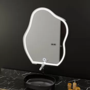 Oglinda LED Organica 50x70cm, Forma Touch, Sistem Dezaburire, Dimabila