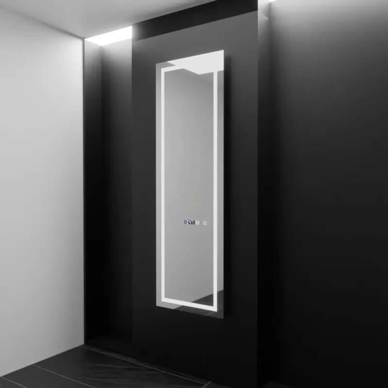 Oglinda LED Rectangulara, 45x140cm, Giulia Senzor Radar Marcello, Sistem Dezaburire, Ceas & Termometru, Dimabila, Dressing Couture