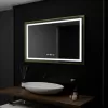 Oglinda LED Rectangulara, 100x80cm, Verite Royale Gold Motion Glow Marcello, Sistem Dezaburire, Ceas & Termometru, Dimabila