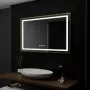 Oglinda LED Rectangulara, 100x80cm, Verite Royale Gold Motion Glow Marcello, Sistem Dezaburire, Ceas & Termometru, Dimabila