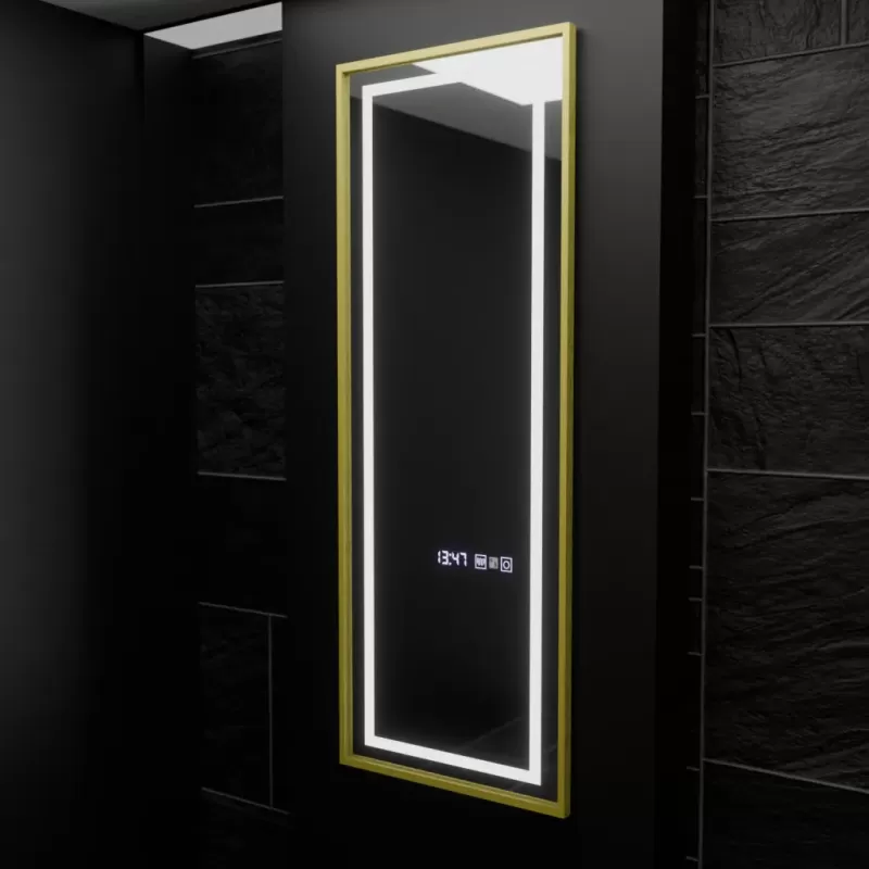 Oglinda LED Rectangulara, 45x140cm, Elena Senzor Radar Marcello, Sistem Dezaburire, Ceas & Termometru, Dimabila, Dressing Couture