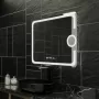 Oglinda LED Rectangulara, 80x60cm, Eclat MotionGlow Marcello, Sistem Dezaburire, Ceas & Termometru, Lupa Cosmetica, Dimabila
