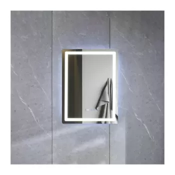 Oglinda LED Rectangulara 60x80cm Touch cu Sistem Dezaburire Termometru si Ceas