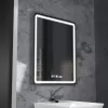 Oglinda LED Rectangulara, 75x90cm, Favola MotionGlow Marcello, Sistem Dezaburire, Ceas & Termometru, Dimabila