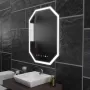 Oglinda LED Poligon, 60x80cm, Ralya Senzor MotionGlow Marcello, Sistem Dezaburire, Ceas & Termometru, Dimabila