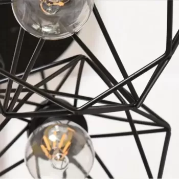 Lustra Forma Diamant, STRUKTUR, 3xE27, Negru, Metal