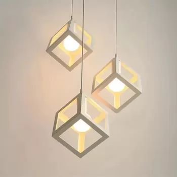 Lustra Forma Cub, STRUKTUR Cluster, 3xE27, Alb, Metal