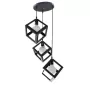 Lustra Forma Cub, STRUKTUR Cluster, 3 x E27, Negru, Metal
