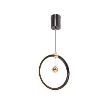 Pendul LED HAL 24W, lumina Rece/Calda/Neutra, Negru Auriu Lucios, Inaltime Reglabila