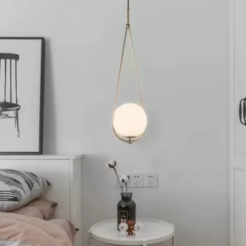 Lustra LOFT Haven, 1x E27, Alb Auriu, Metal, Inaltime Reglabila