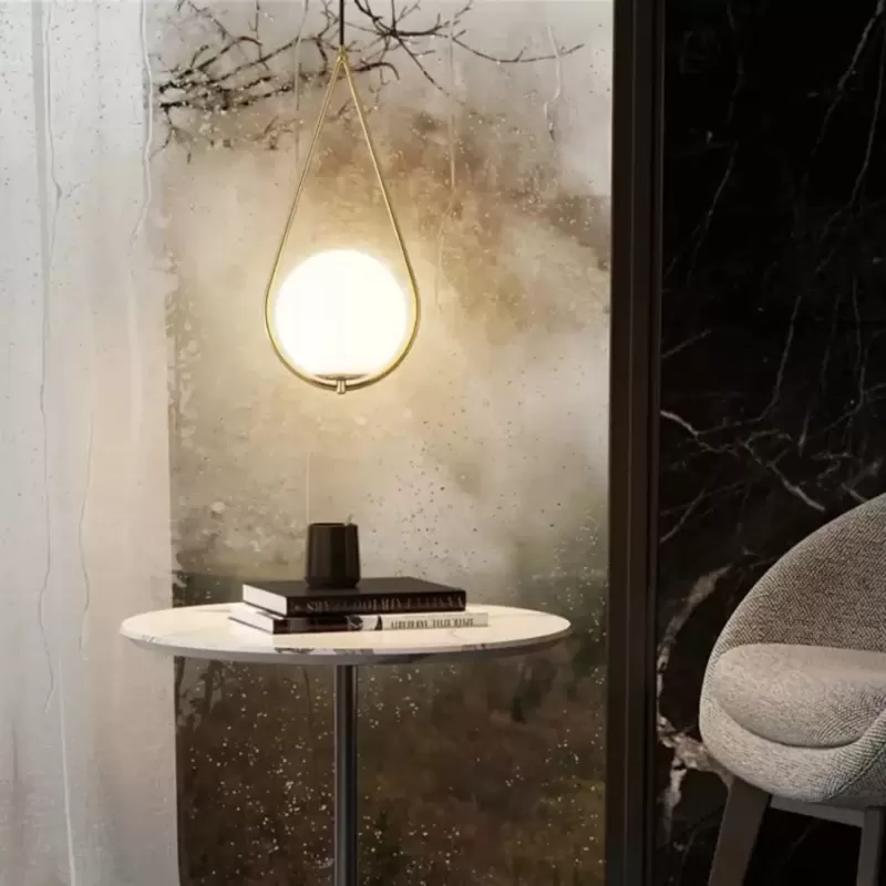 Lustra LOFT Haven, 1x E27, Alb Auriu, Metal, Inaltime Reglabila