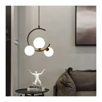 Lustra LOFT Atrium, 3x E27, Alb Auriu, Metal, Inaltime Reglabila