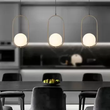 Lustra LOFT Gallery Modern, 1x E27, Alb Auriu, Metal, Inaltime Reglabila