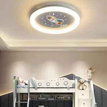 Lustra LED ROCKET 75W, Diametru 49cm, lumina Rece/Calda/Neutra, Alb Albastru