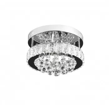 Lustra LED cu cristal ABEL 22W, Diametru 25cm, lumina Rece/Calda/Neutra , Crom Lucios