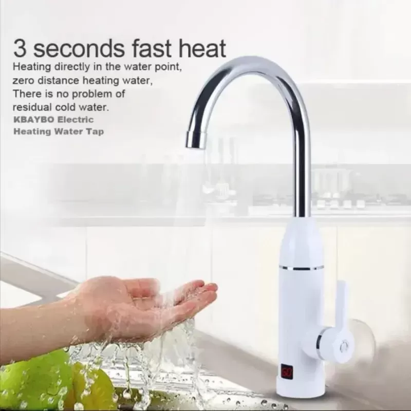 Robinet Electric Instant pentru Apa Calda, Afisaj LCD, Alb, LZ-501X