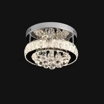 Lustra LED cu cristal ABEL 22W, Diametru 25cm, lumina Rece/Calda/Neutra , Crom Lucios