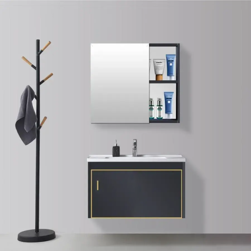 Set Mobilier Baie, Negru, PVC, T346/40