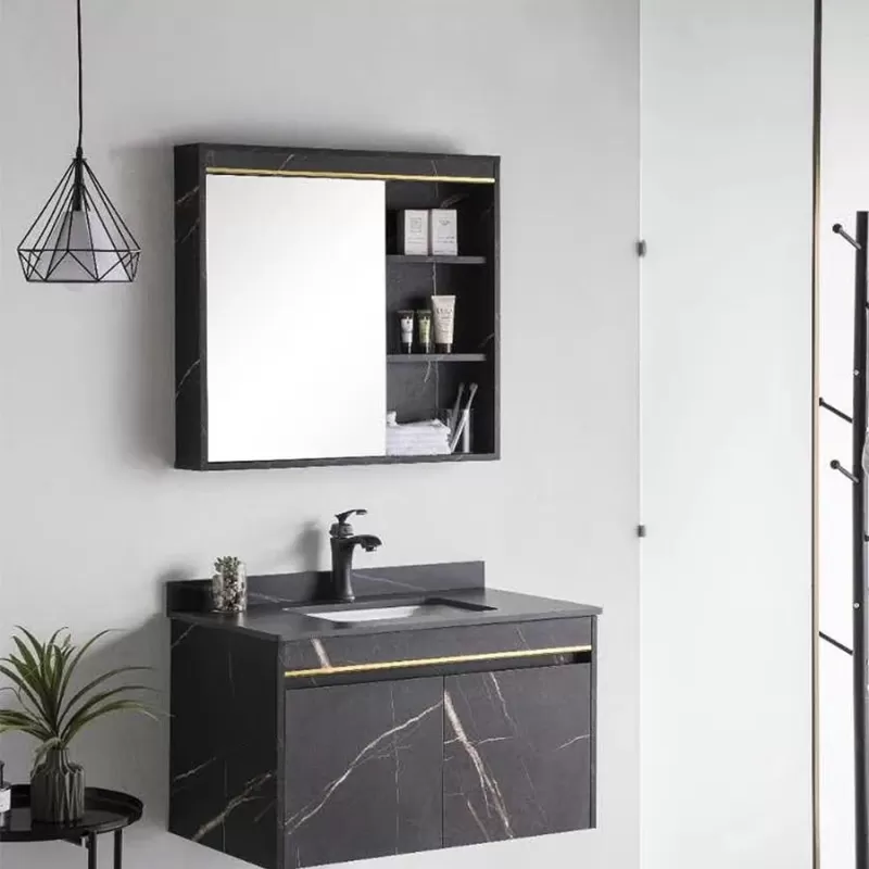 Set Mobilier pentru Baie 60x50cm 2 Piese Negru