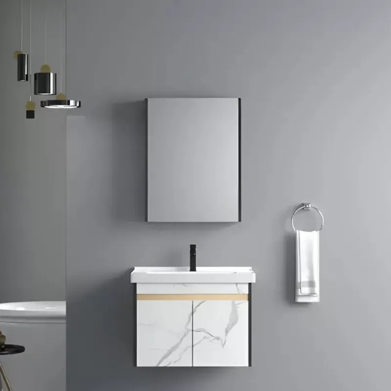 Set Mobilier pentru Baie 61x48cm 3 Piese Alb