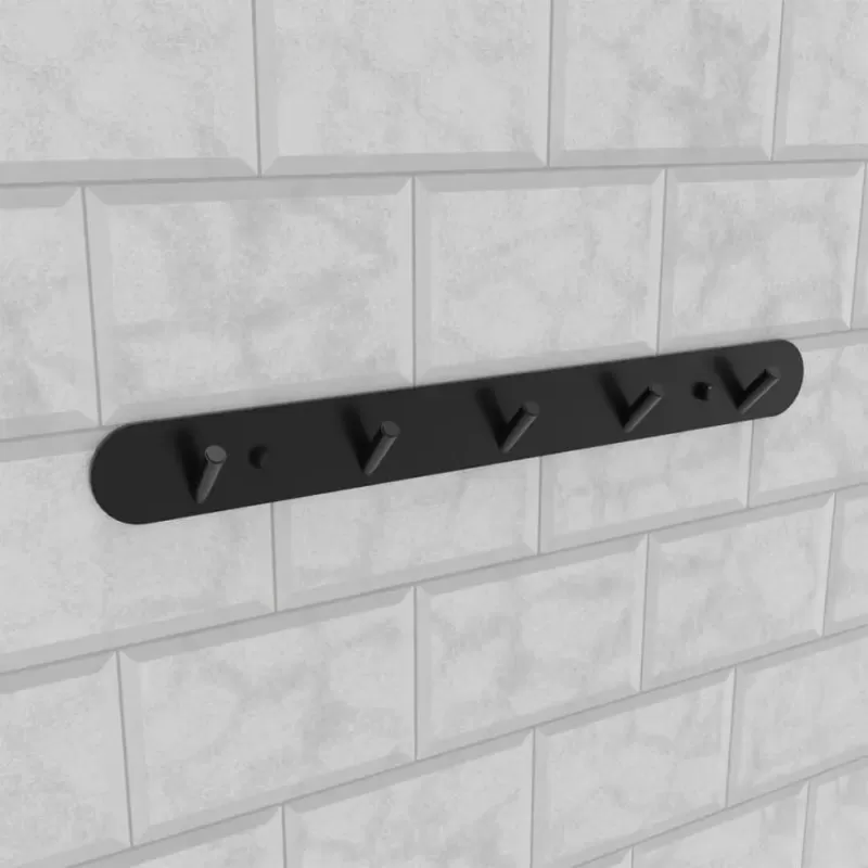 Suport Prosop si Accesorii Baie 37cm Aluminiu Negru