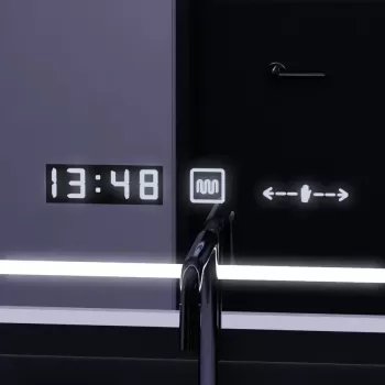 Oglinda LED Rectangulara, 90x60cm, Sole Senzor Marcello, Sistem Dezaburire, Ceas & Termometru, Dimabila