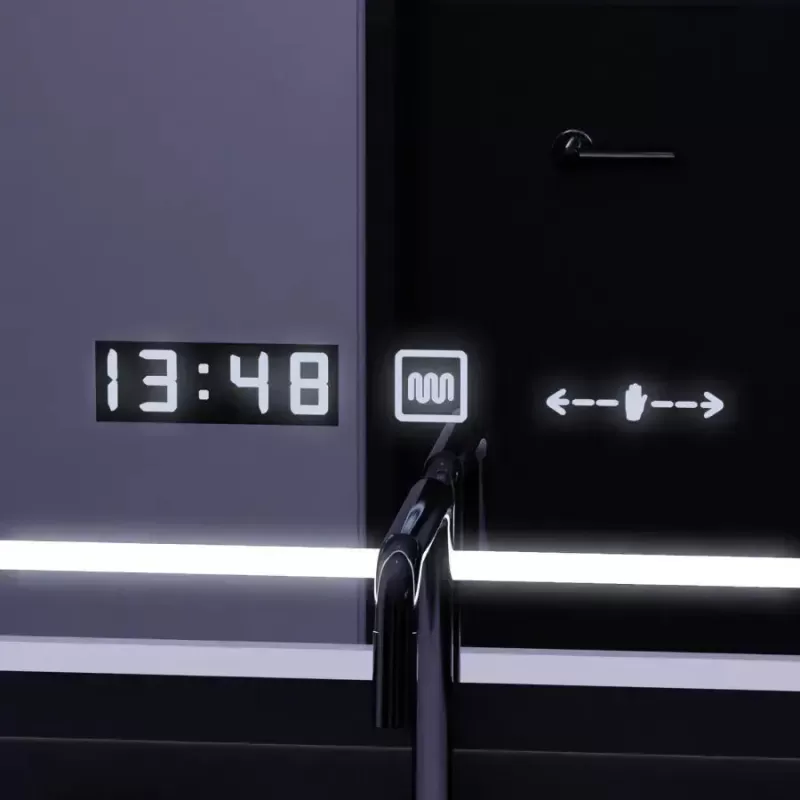 Oglinda LED Rectangulara, 90x60cm, Sole Senzor Marcello, Sistem Dezaburire, Ceas & Termometru, Dimabila