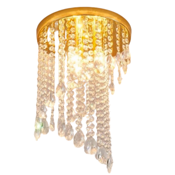 Candelabru Cristal LINDERHOF Petito , Diametru 25cm, 2*E14, Auriu Lucios