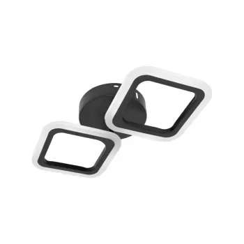 Lustra LED PULSARIS 22W, 2 Patrate, lumina Neutra, Negru