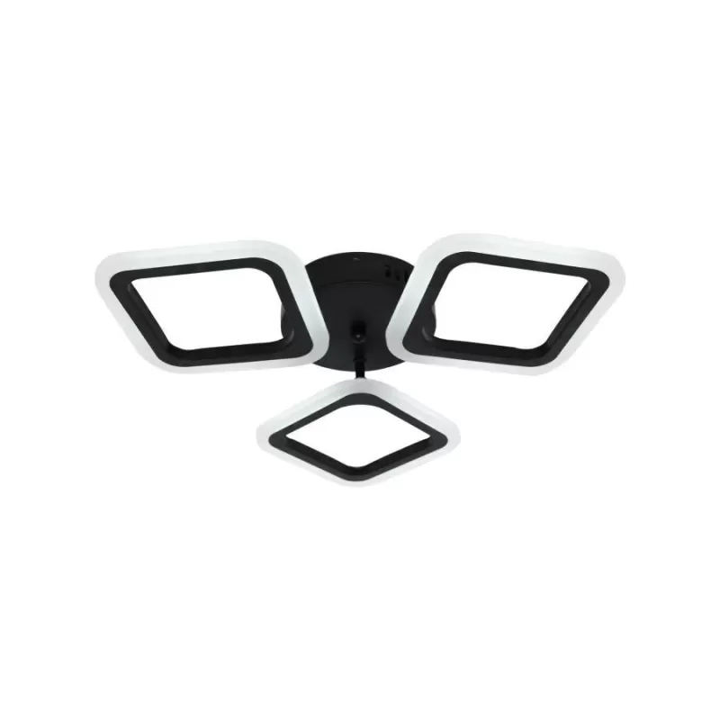 Lustra LED PULSARIS 32W, 3 Patrate, lumina Neutra, Negru