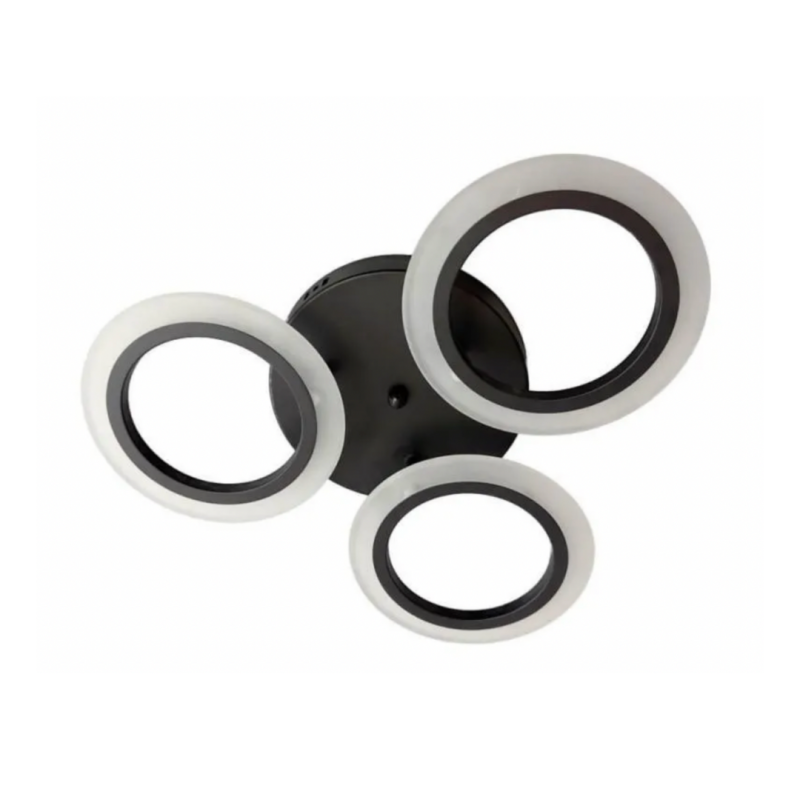 Lustra LED MARA 28W, 3 Cercuri, lumina Neutra, Negru