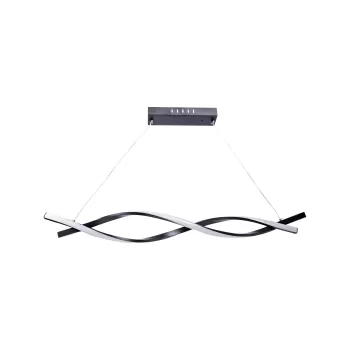 Lustra LED suspendata cu telecomanda FLUX 80W, lumina Rece/Calda/Neutra, Dimabila, Negru, Inaltime Reglabila