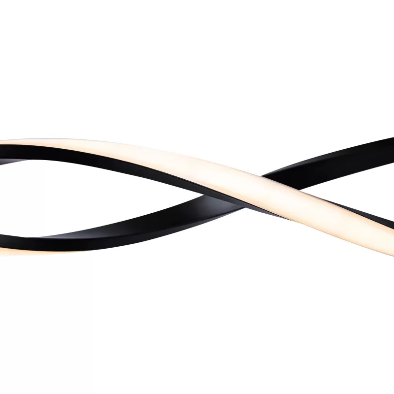 Lustra LED suspendata cu telecomanda FLUX 80W, lumina Rece/Calda/Neutra, Dimabila, Negru, Inaltime Reglabila