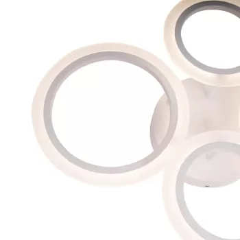 Lustra LED cu telecomanda BETTY 44W, 4 Cercuri, lumina Rece/Calda/Neutra, Dimabila, Alb