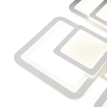 Lustra LED cu telecomanda SUSAN 77W, 4 Patrate, lumina Rece/Calda/Neutra, Dimabila, Alb