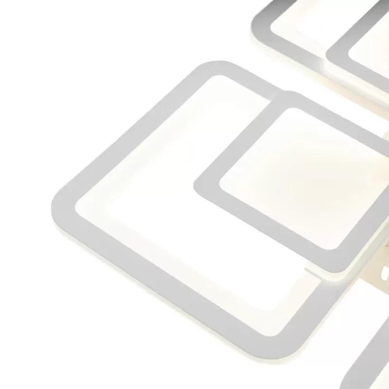 Lustra LED cu telecomanda SUSAN 77W, 4 Patrate, lumina Rece/Calda/Neutra, Dimabila, Alb