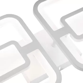 Lustra LED cu telecomanda FELIX 57W, 2 Patrate, lumina Rece/Calda/Neutra, Dimabila, Alb