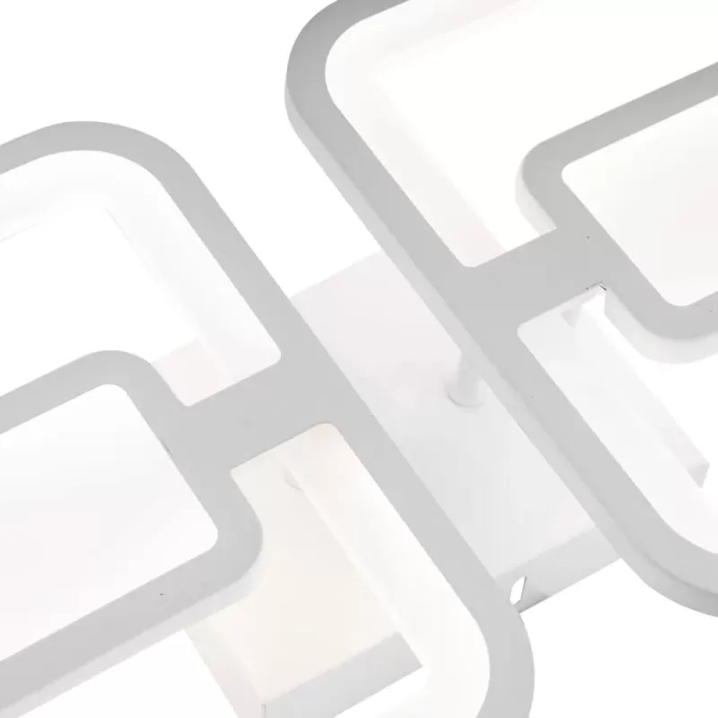 Lustra LED cu telecomanda FELIX 57W, 2 Patrate, lumina Rece/Calda/Neutra, Dimabila, Alb