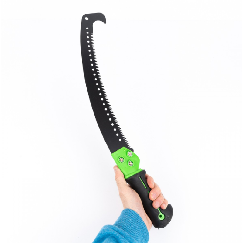 Fierastrau gradina curbat, negru cu carlig si maner verde, 33cm LIDER MX788
