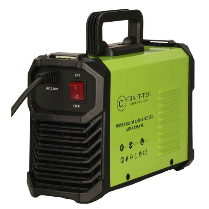 Aparat sudura CRAFT-TEC ECO LED MMA 495A XL, cablu 3m MX953