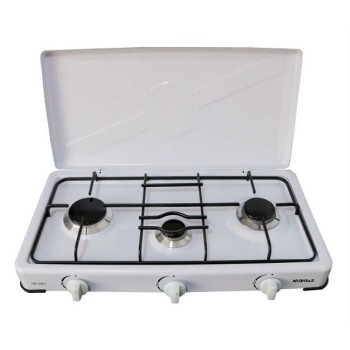 Plita gatit / aragaz portabil emailat cu 3 arzatoare alb Nurgaz