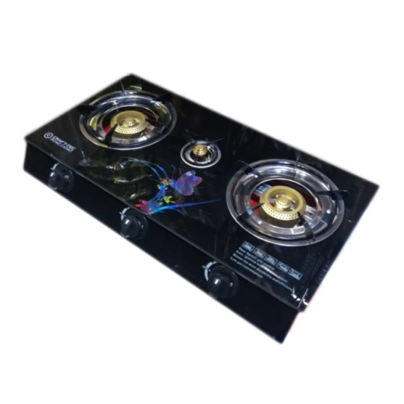 Plita gatit - aragaz din STICLA cu 3 arzatoare, 3081 Craft-tec, MX136