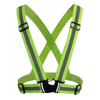 Centura ham reflectorizanta reglabila, unisex, banda elastica 5 cm, verde MX353